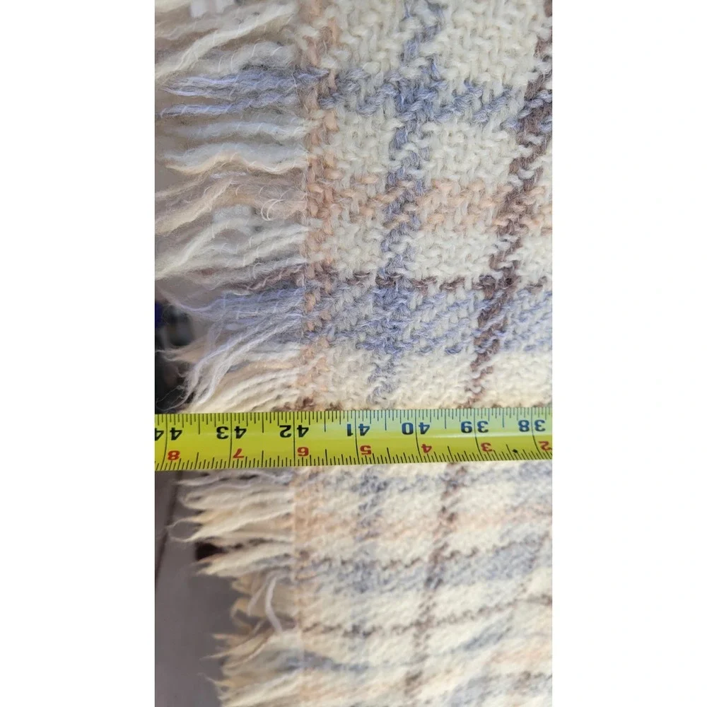 Boyne Valley‎ Weavers Ireland Wool Throw Blanket Plaid Fringe 43x70 Handmade...